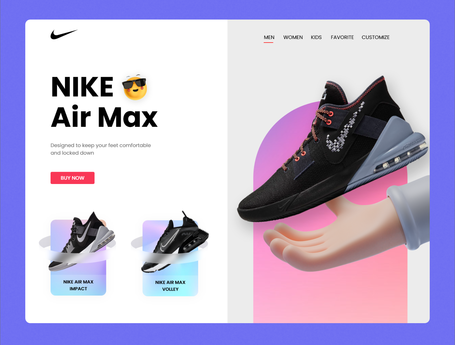 Nike shoes Landing Page by Nishar Multani ✦ UX/UI Design on Dribbble