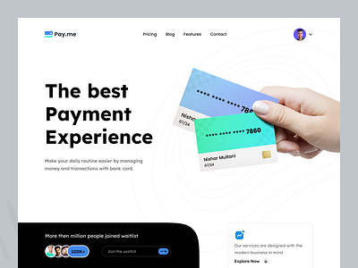 Finance Landing page - Website Design app banking card design finance gateway light master card money pay payment transaction trend ui uidesign uiux userinterface visa card web web design