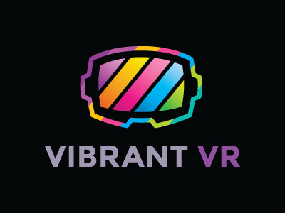 Vibrant Vr Logo app colorful cyberspace game headset logo for sale reality logo vibrant virtual virtual reality vr logo vr player