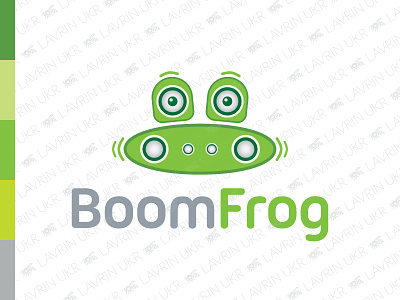 Boombox Frog Logo animal audio beat boombox branding creative forsale frog funny green identity logo logo design logo for sale logo inspiration logodesign music sound speaker