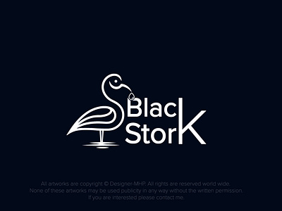 BlackStork branding design flat icon illustration illustrator logo logo design logotype typography