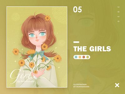 Illustration05 character design flower girl illustration procreate