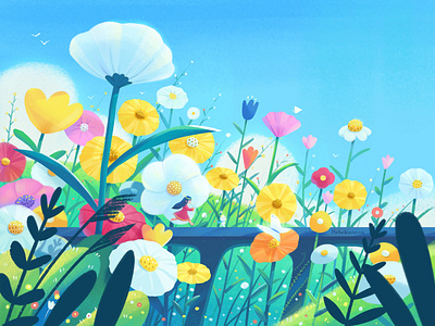 come with me character cute design flower illustration warm