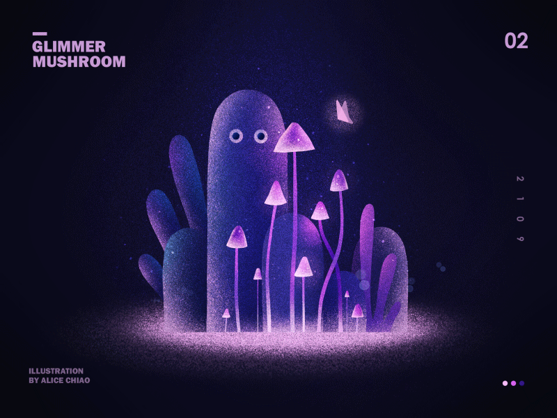 夜幕微光02 ae animation butterfly cute design illustration light mushroom