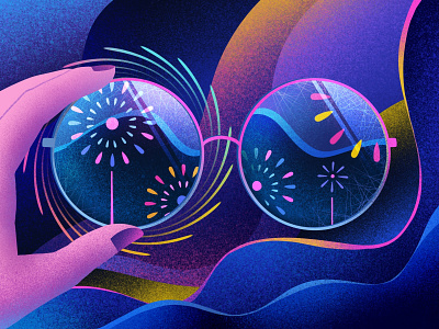 Summer is coming03 design fireworks glasses graphic illustration procreate summer