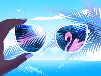 Summer is coming04 blue design glasses illustration procreate sea summer