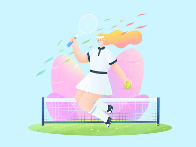 The girls02 beauty design fashion girl illustration procreate tennis