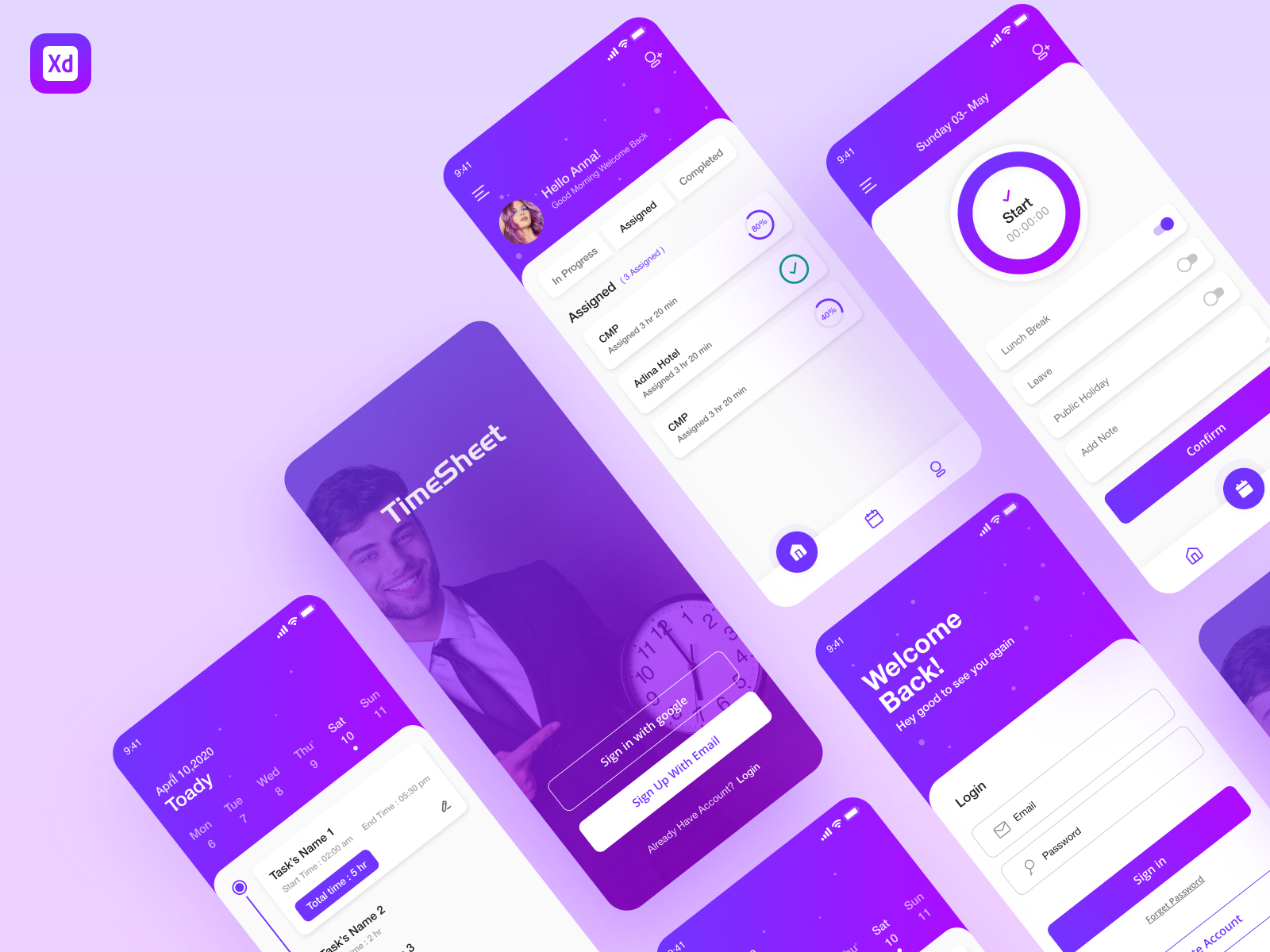 Time sheet app by Shabnam Arayesh on Dribbble