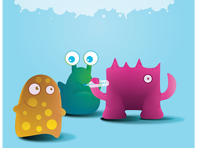 Disease Monsters branding character design humour illustration