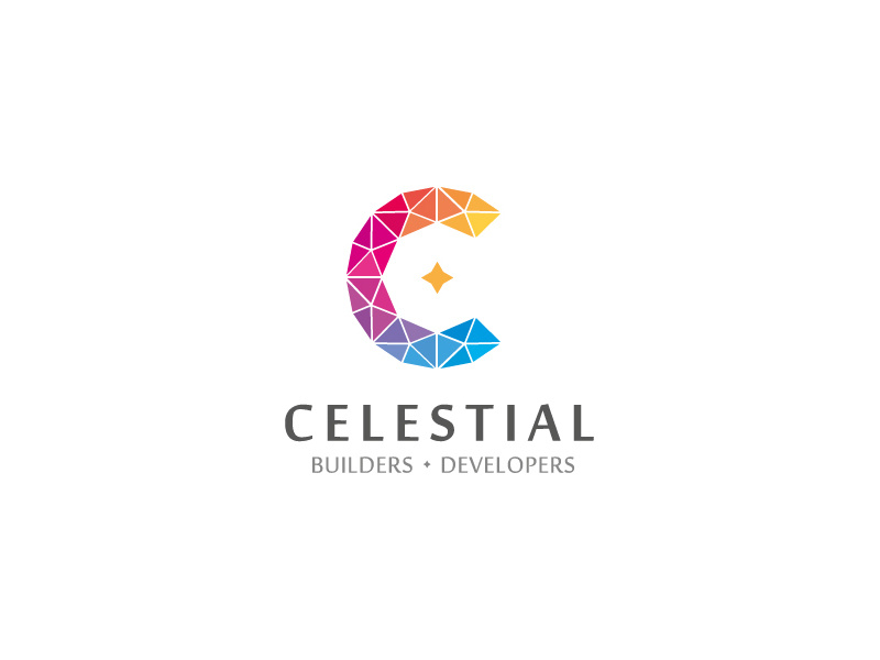 Celestial Logo colorful luxury construction developers builders celestial typography logo identity branding