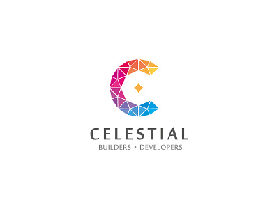 Celestial Logo branding builders celestial colorful construction developers identity logo luxury typography