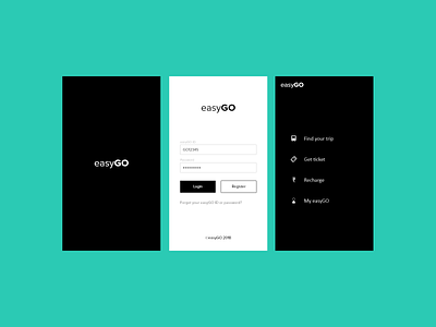 EasyGo personal project splash, login & Landing