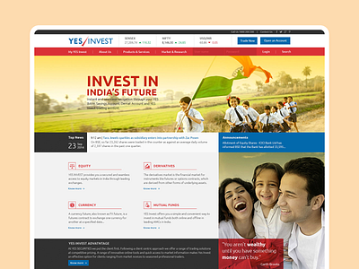 Yes Invest - Website Design Concept branding design flat icon identity minimal typography ui ux website