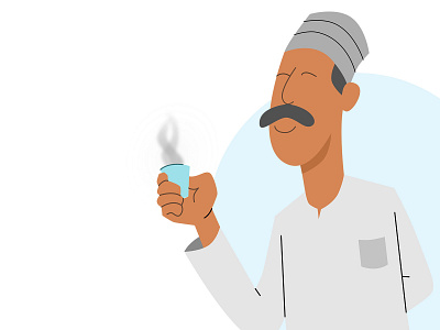 Taking Tea - vector character illustration in inkscape