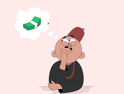 Igbo man thinking about money animation animation 2d character character design design gravit designer illustration illustrator sketch vector vector illustration