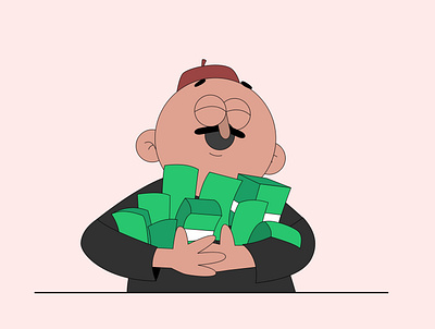 igbo man hugging money animation character character design design dribbble gravit designer illustration illustrator sketch vector vector illustration