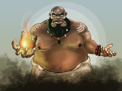 GodFire - character development (odogwu) africa animation character character design design illustration illustrator nigeria sketch