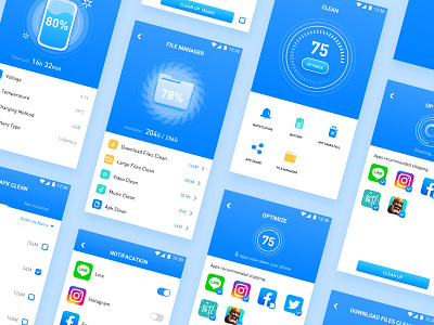 blue clean app design ui