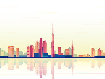 Dubai Skyline architecture buidling city cityscape design figma illustration skyline skyscrapper urban design vector water