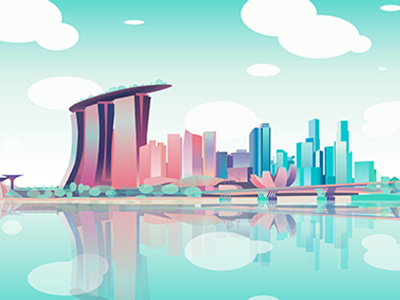 Singapore adobe city gradients illustration illustrator modernarchitecture skyline skyscrappers vector