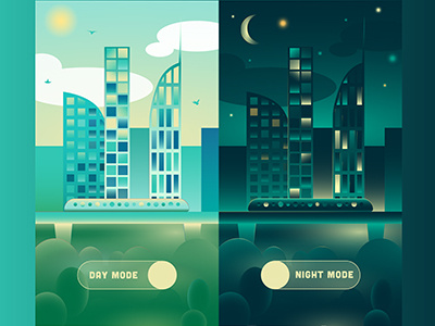 Daily UI: switch on/off city dailyui illustration ilustracja skyscrapers switchonoff ui uiux