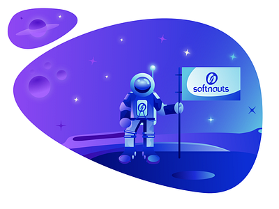 Astronaut illustration astronaut cosmos design galaxy gradients illustration illustrator moon planets sketch stars ui uiux