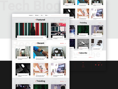 Tech Blog blog clean light minimalistic newspaper technology ui uiux web design website