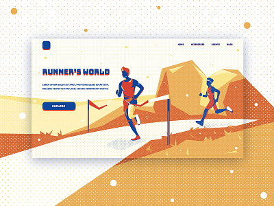 Runners website adobe dailyui homepage illustration illustrator runner ui uiux vector website