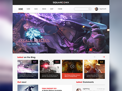 Square Enix dashboard dashboard game redesign ui vikiiing web website