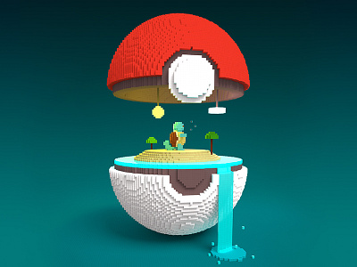 Pokébiome 007: Zenigame magicavoxel monster pokemon voxel zenigame