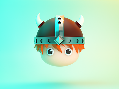 Vikiiing - 2D to 3D avatar c4d character cute vikiiing viking