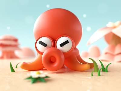 Zelda - Octorok 3d c4d cute game illustration link octopus switch zelda
