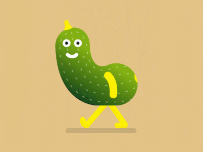 Courgette #01 2d ae aftereffects animation character garden gif loop zucchini
