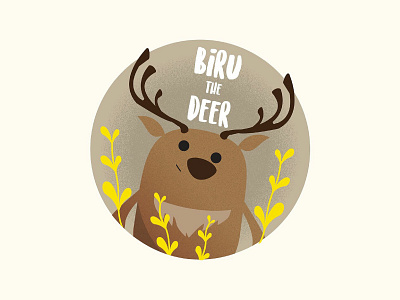Biru the Deer design illustration vector