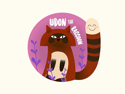 Udon the Raccoon design illustration vector