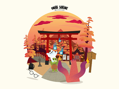 ONIBI Shrine design illustration vector