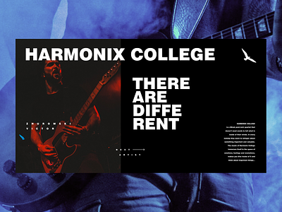 harmonix college (concept). music band color concert grid group homepage landing landing page logo music music group photo promo promo site promosite typography ui uiux ux web website