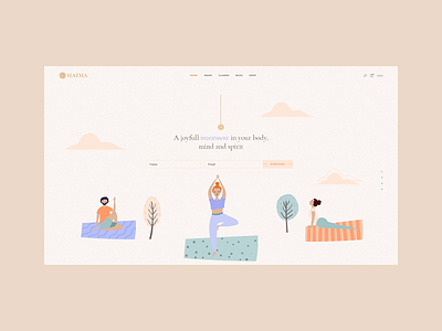 Hatha - Fullscreen slider animation design health illustration lifestyle meditation modern web webdesign website wordpress yoga yoga course yoga pose yoga studio