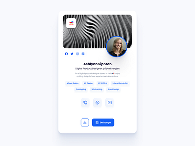 NFC/QR Contact preview card crypto digital minimal nfc preview qr scan ui user ux