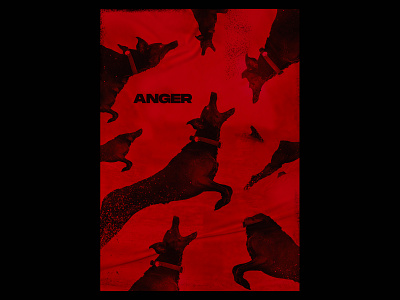 Xemrind Day 374 a poster every day anger collage daily poster design dog gradient graphic graphic design illustration minimal poster poster a day print print design prints red scary template typography