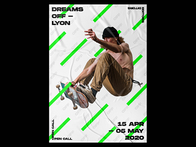 DREAMS OFF Poster a poster every day daily poster design dreams gradient graphic graphic design lyon poster poster a day poster design posters print print design printing prints skate skateboard template typography