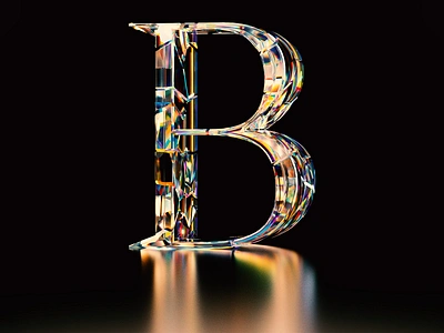 36daysoftype08 - B 3d 3d graphic 3d text 3d typography cinema4d metallic shiny text typography