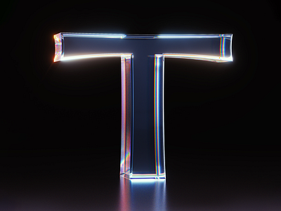 36daysoftype08 - T 3d 3d graphic 3d text 3d type 3d typography cinema 4d metallic motion graphics shiny text typography