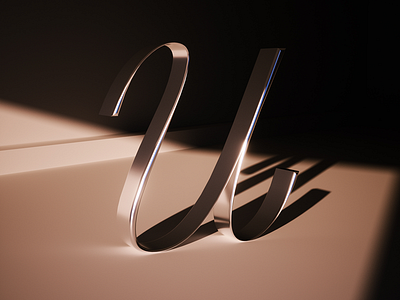 36daysoftype08 - U 36daysoftype 3d 3d graphic 3d text 3d type 3d typography cinema 4d graphic graphic design metallic motion graphics shiny text type typography