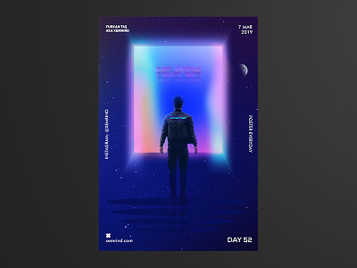 Xemrind Day 52 a poster every day daily poster design flat free free psd gradient graphic graphic design illustration lettering minimal poster poster a day psd psd download template type typography vector