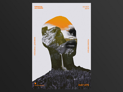 Xemrind Day 275 a poster every day daily poster design doubleexposure gradient graphic graphic design man minimal mountain mountains orange photography poster poster a day poster design print print design template typography