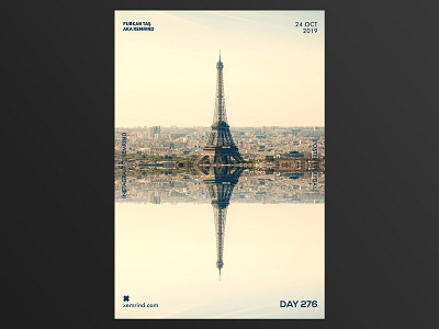Xemrind Day 276 a poster every day daily poster design eiffel eiffel tower gradient graphic graphic design minimal mirror mirrored paris poster poster a day poster design print print design prints template typography