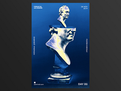 Xemrind Day 311 a poster every day daily poster dark design gradient graphic graphic design matter minimal poster poster a day poster design posters print print design sculpture statue statues template typography