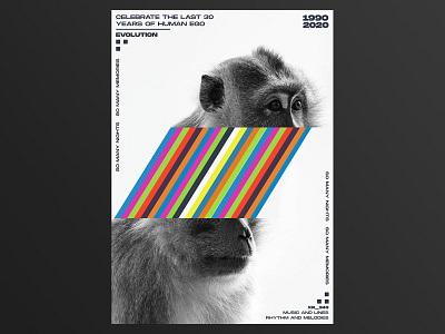 Xemrind Day 343 a poster every day collage daily poster design ego evolution gradient graphic graphic design minimal monkey poster poster a day poster design print print design prints template texture typography