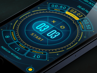 Fitness App app clock interface interval iphone timer ui watch